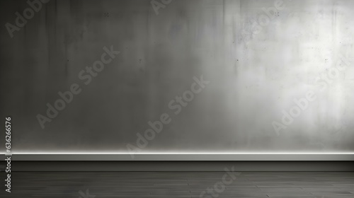 Silver Wall with beautiful Lighting. Elegant minimalist background for product presentation. © Florian
