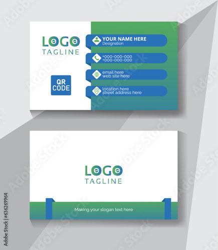 Simple and clean business card design. Double sided card design.