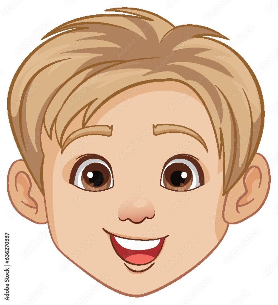 Caucasian Man Cartoon Face Illustration Caucasian Man Cartoon Face Illustration