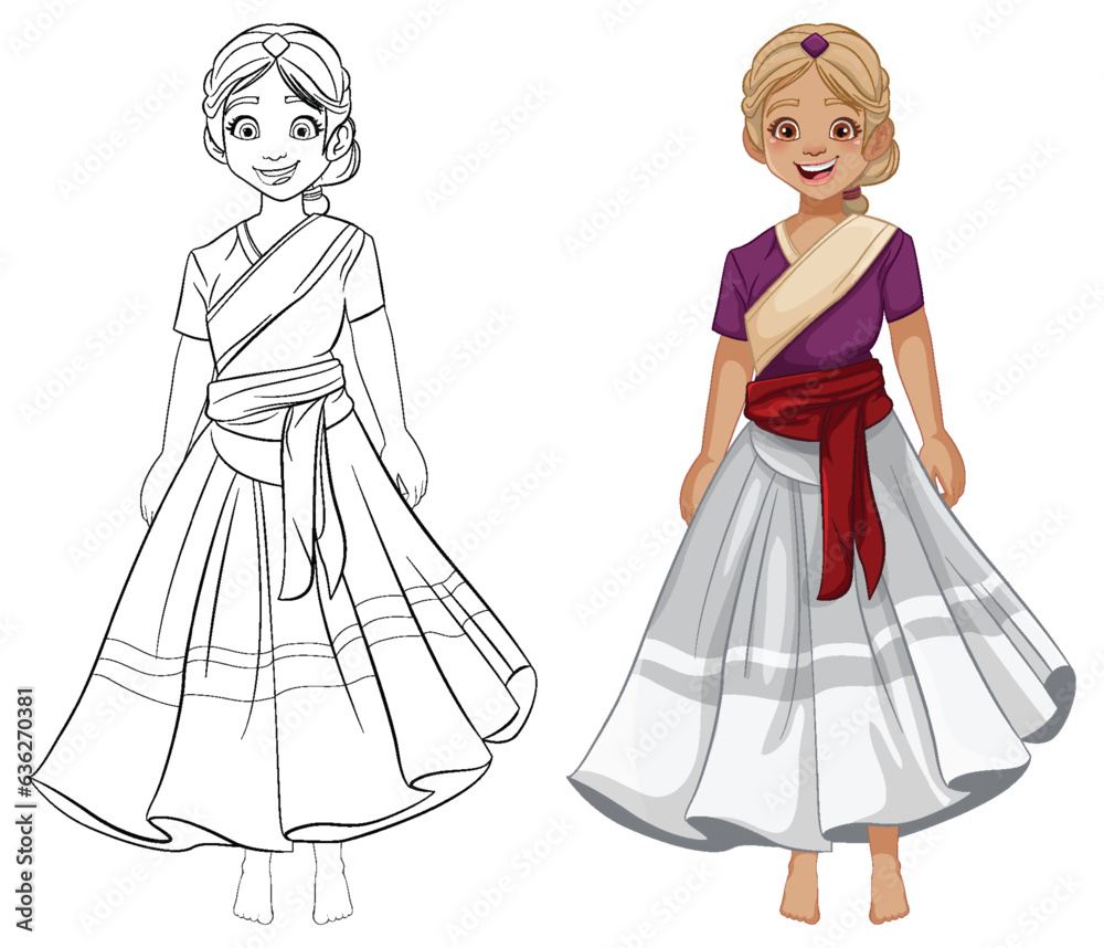 Happy Beautiful Woman in Indian Traditional Dress Happy Beautiful Woman in Indian Traditional Dress