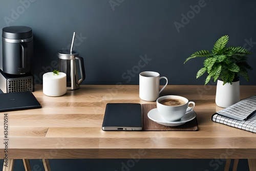coffe table with different esentials generated by AI