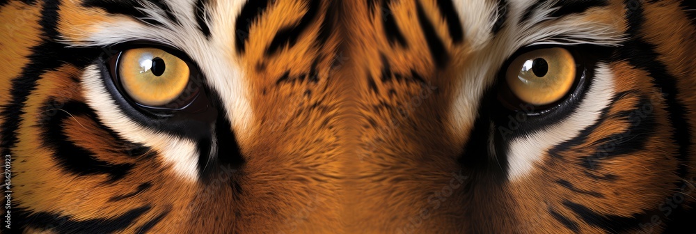 Close up eyes of a red tiger, Banner.