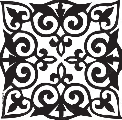 Ornament quatrefoil-37., Kasahkstan, Central Asia, Steppe, ethnodesign, element, dekor, dekol, design, dekoration, vektor, nomads.
