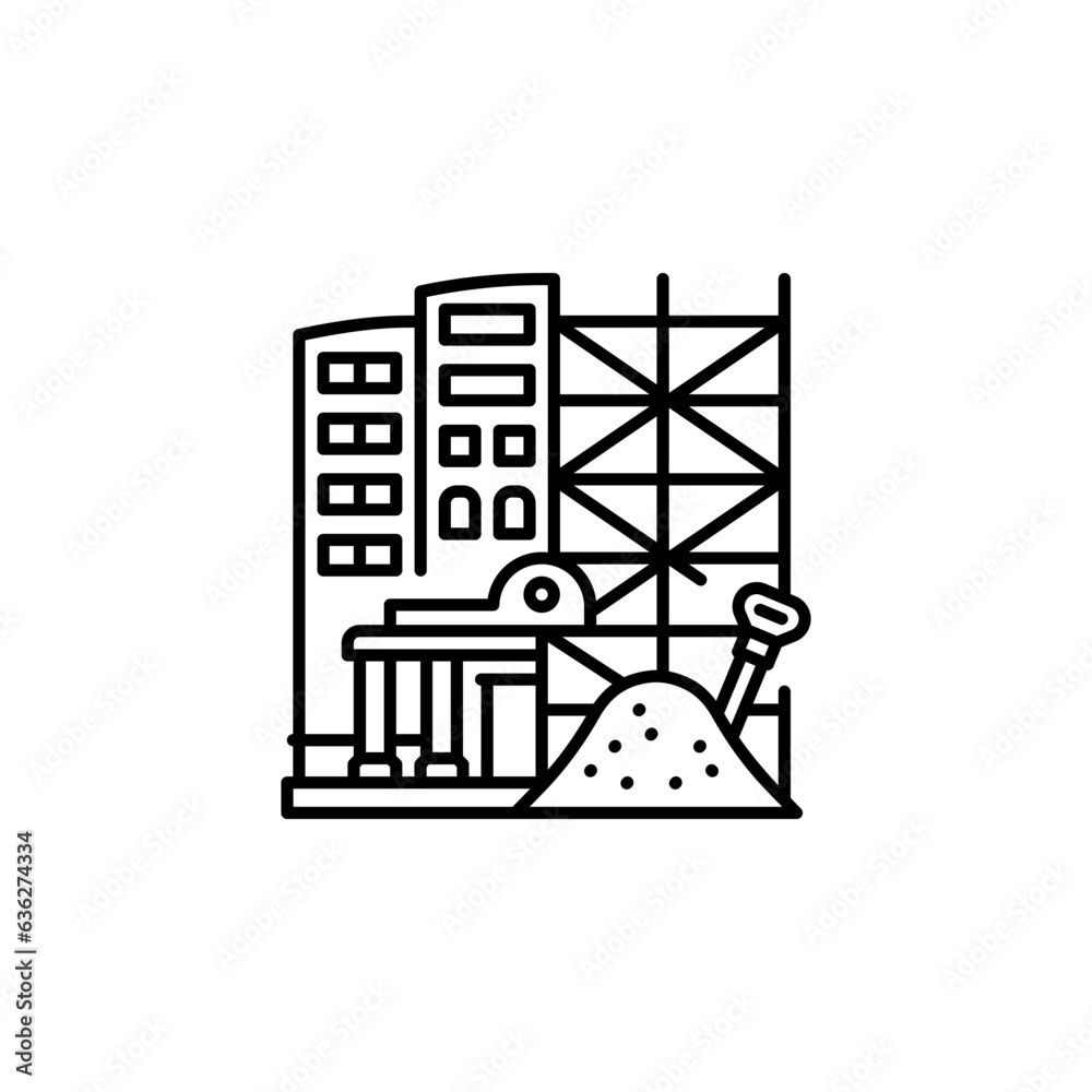 building construction vector icon. real estate icon outline style. perfect use for logo, presentation, website, and more. simple modern icon design line style building construction vector icon. real estate icon outline style. perfect use for logo, presentation, website, and more. simple modern icon design line style