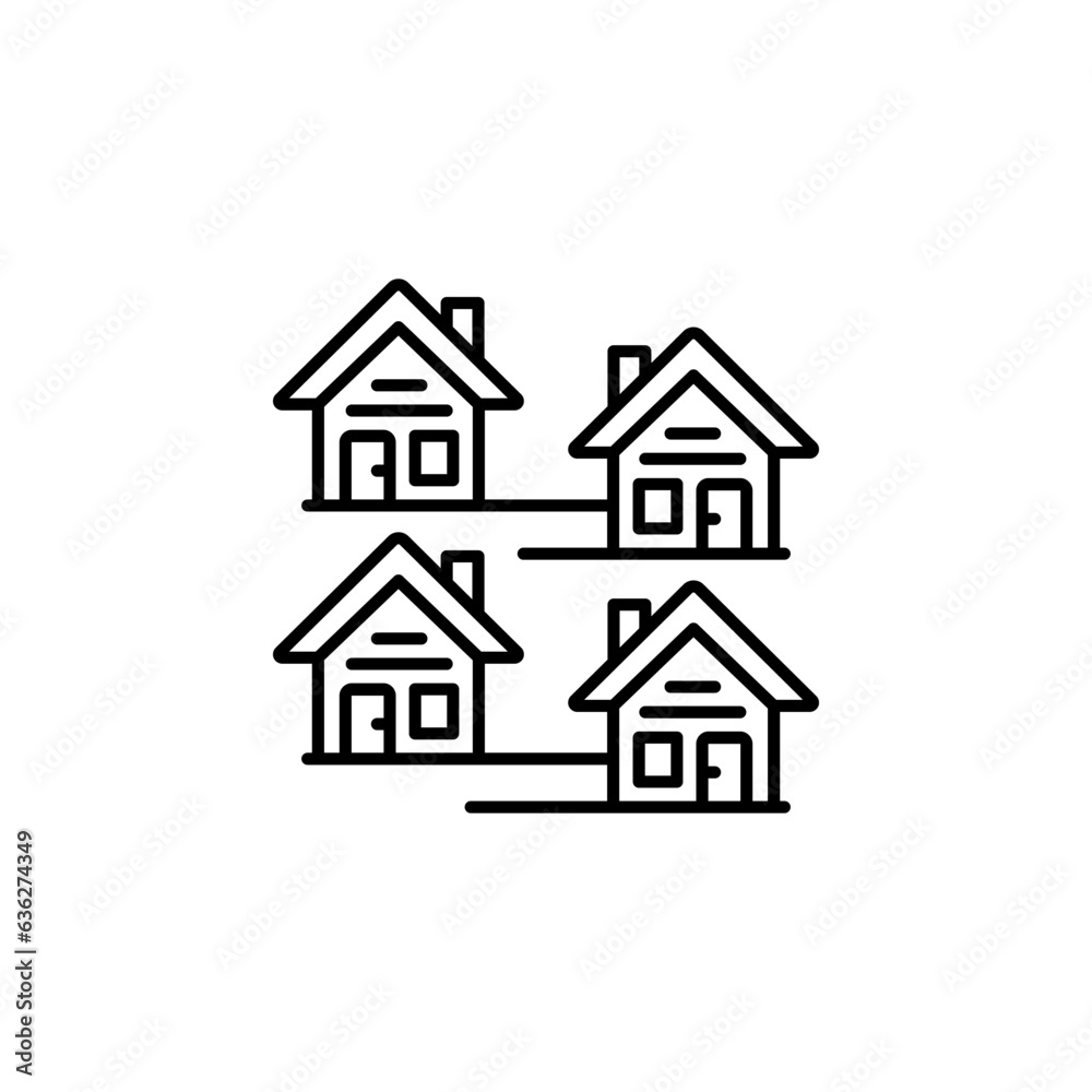 housing area vector icon. real estate icon outline style. perfect use for logo, presentation, website, and more. simple modern icon design line style