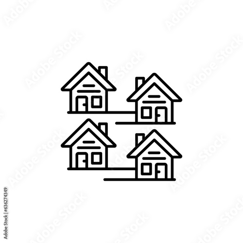 housing area vector icon. real estate icon outline style. perfect use for logo, presentation, website, and more. simple modern icon design line style