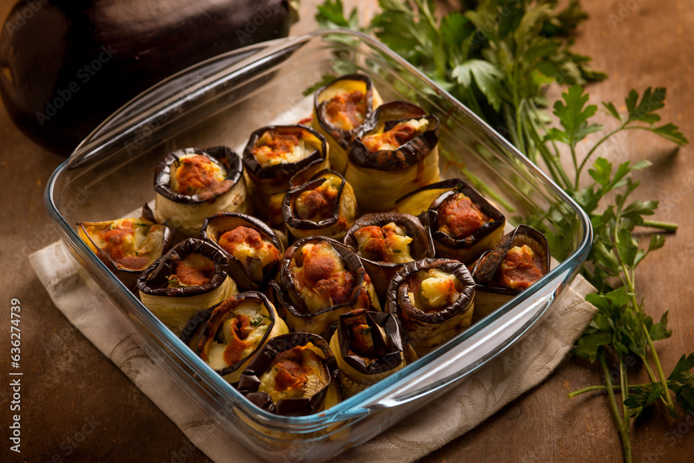stuffed eggplants rolls with cheese parmesan mozzarella stuffed eggplants rolls with cheese parmesan mozzarella