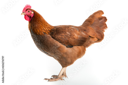 Rhode island red hen chicken cut out rhode island red female isolated on white background photo