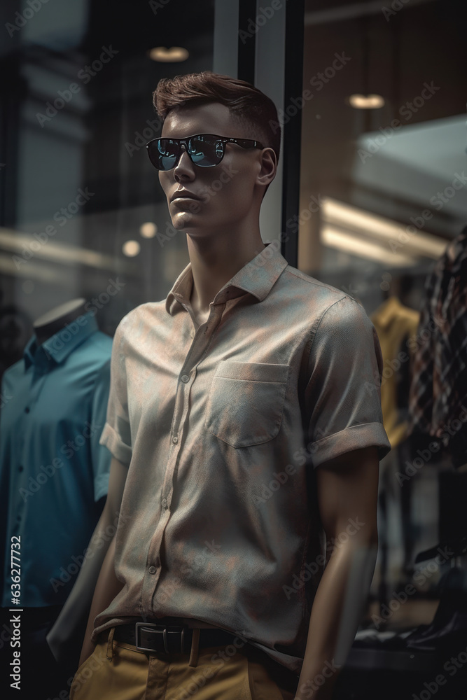 Fototapeta premium Mannequin in a menswear store. Generative AI.
