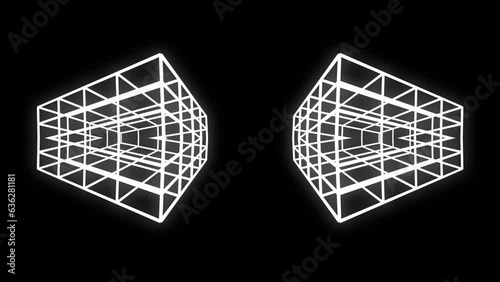 Virtual geometrical white motion laser lines effect on black motion background VJ Loop photo