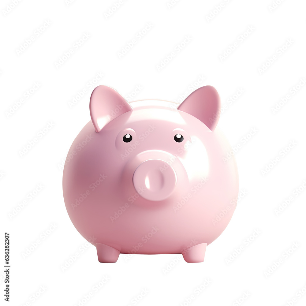 piggy bank minimalist 3D - transparent background piggy bank minimalist 3D - transparent background
