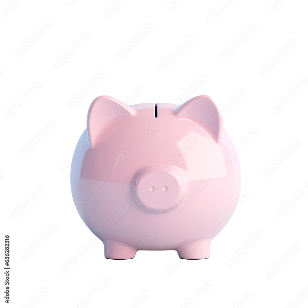 piggy bank minimalist 3D - transparent background piggy bank minimalist 3D - transparent background