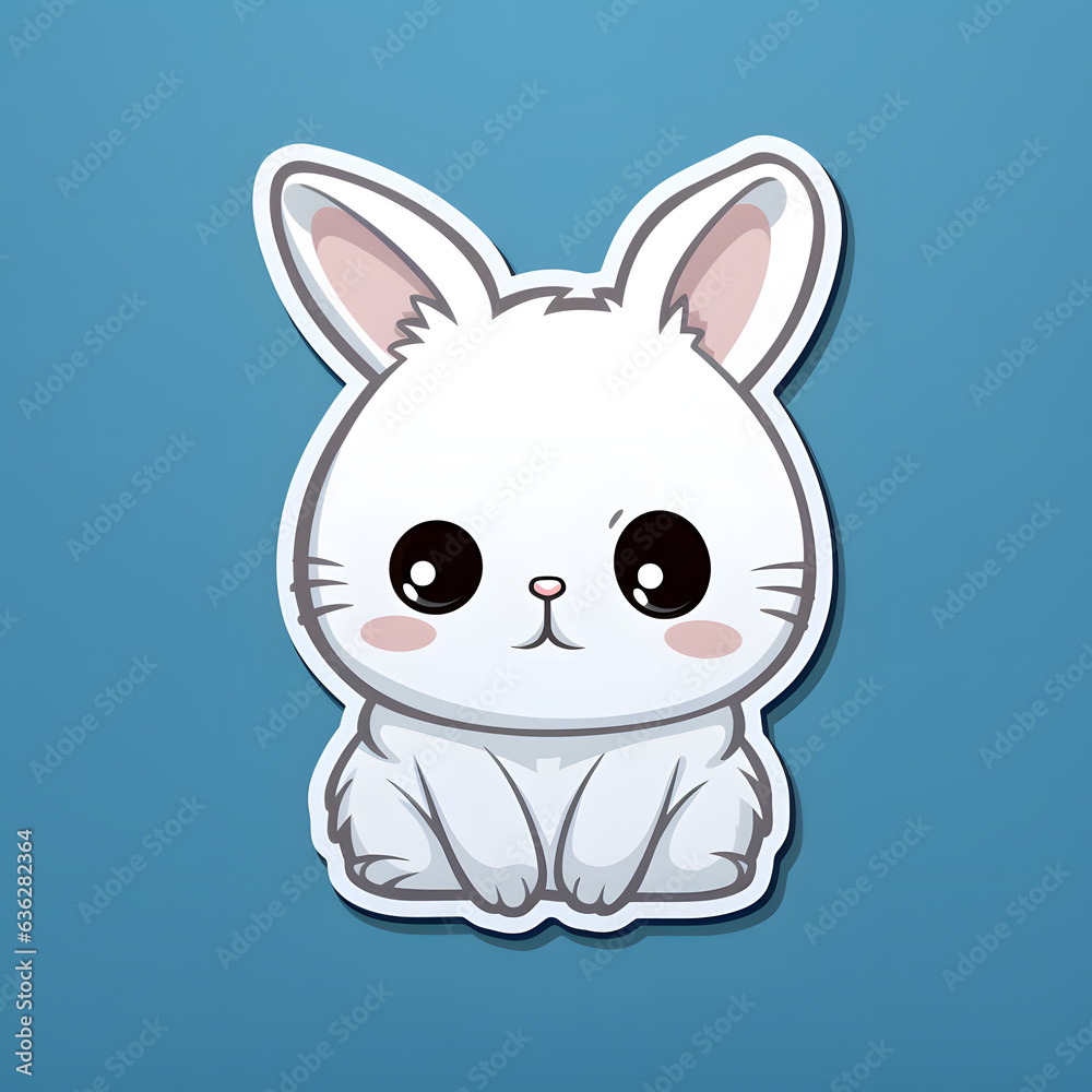 Grumpy Rabbit Bunny Cute Kawaii Poster with Background Grumpy Rabbit Bunny Cute Kawaii Poster with Background