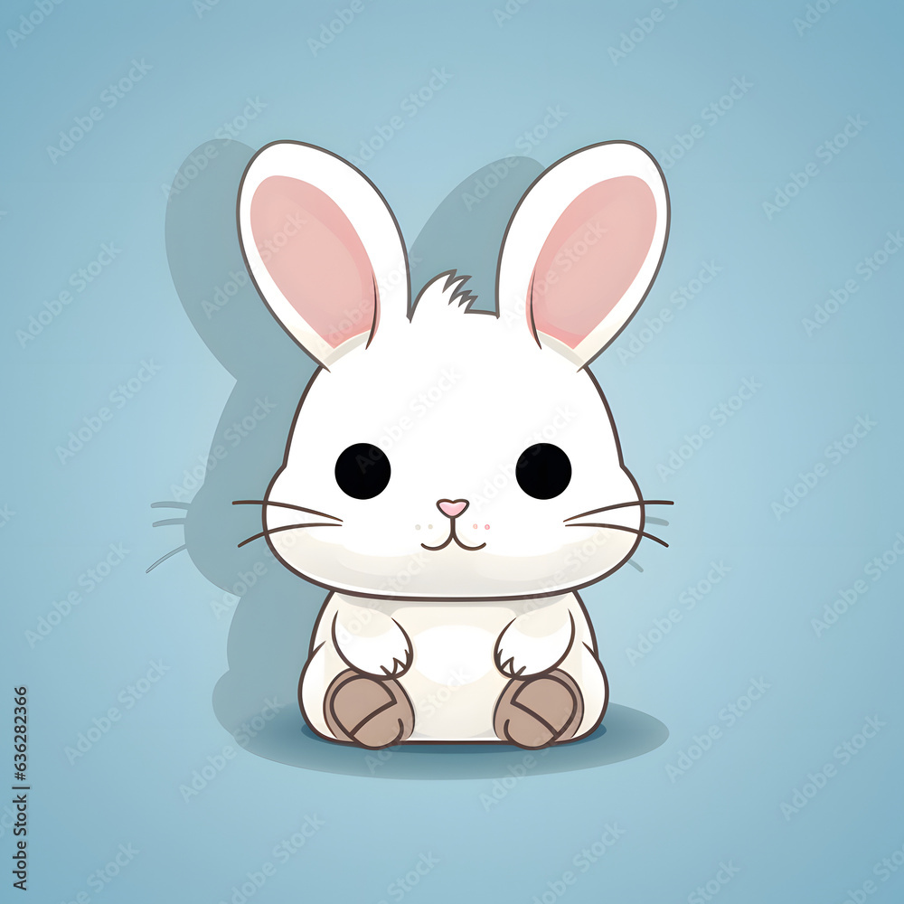 Grumpy Rabbit Bunny Cute Kawaii Poster with Background Grumpy Rabbit Bunny Cute Kawaii Poster with Background