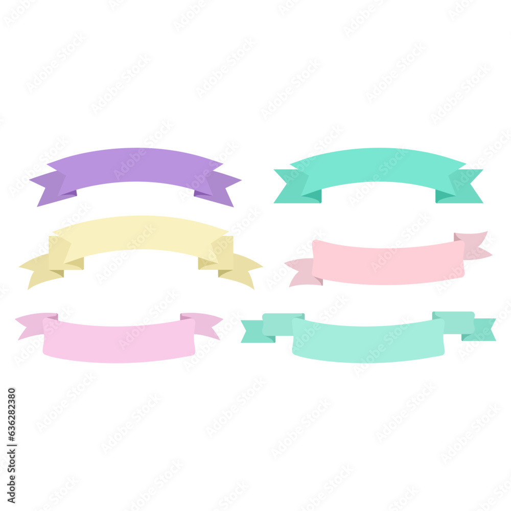 Set Of Ribbon Banner Illustration Set Of Ribbon Banner Illustration