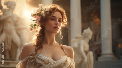 Obraz na plátně Aphrodite - The greek goddess of love.generative ai