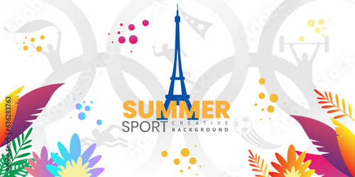 Summer Game Competition background, sport concept, Paris, 2024, vector illustration 