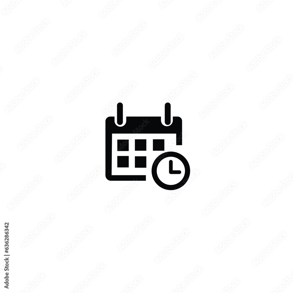 Time, date, address icon vector isolated on circle outline Time, date, address icon vector isolated on circle outline