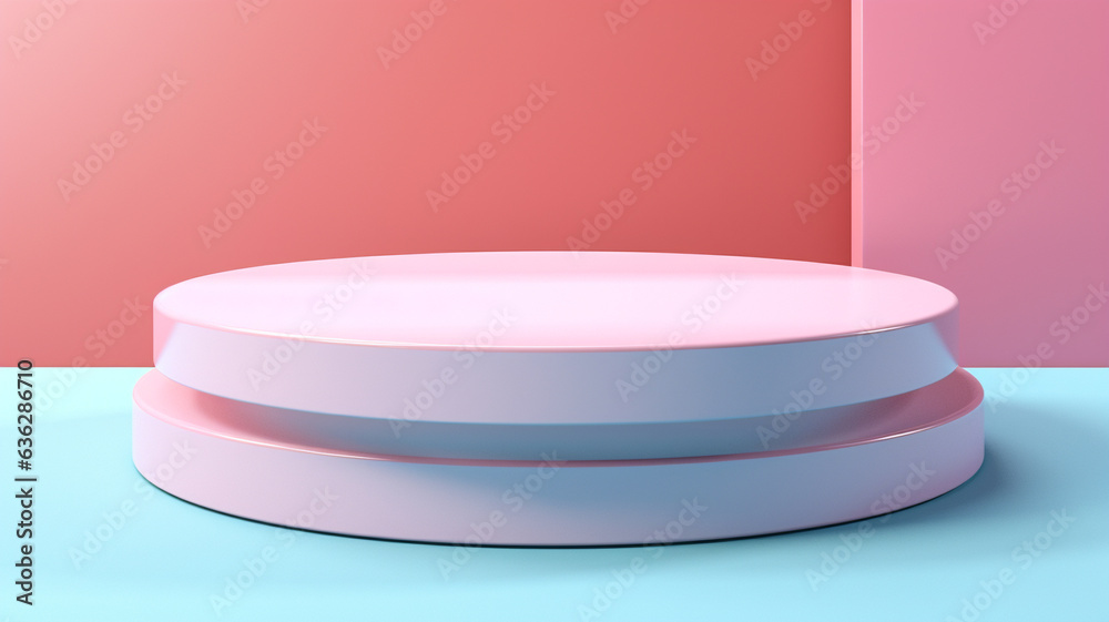3d Pastel podium for your product. Generative AI. 3d Pastel podium for your product. Generative AI.