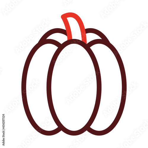 Capsicum Thick Line Two Colors Icon Design
