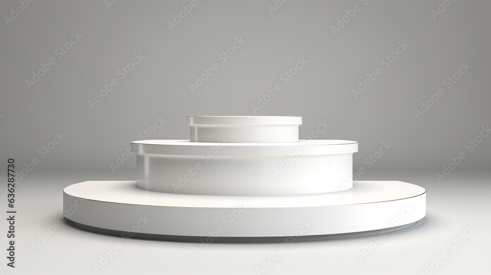 3d luxury white podium for your luxury product.Generative AI 3d luxury white podium for your luxury product.Generative AI