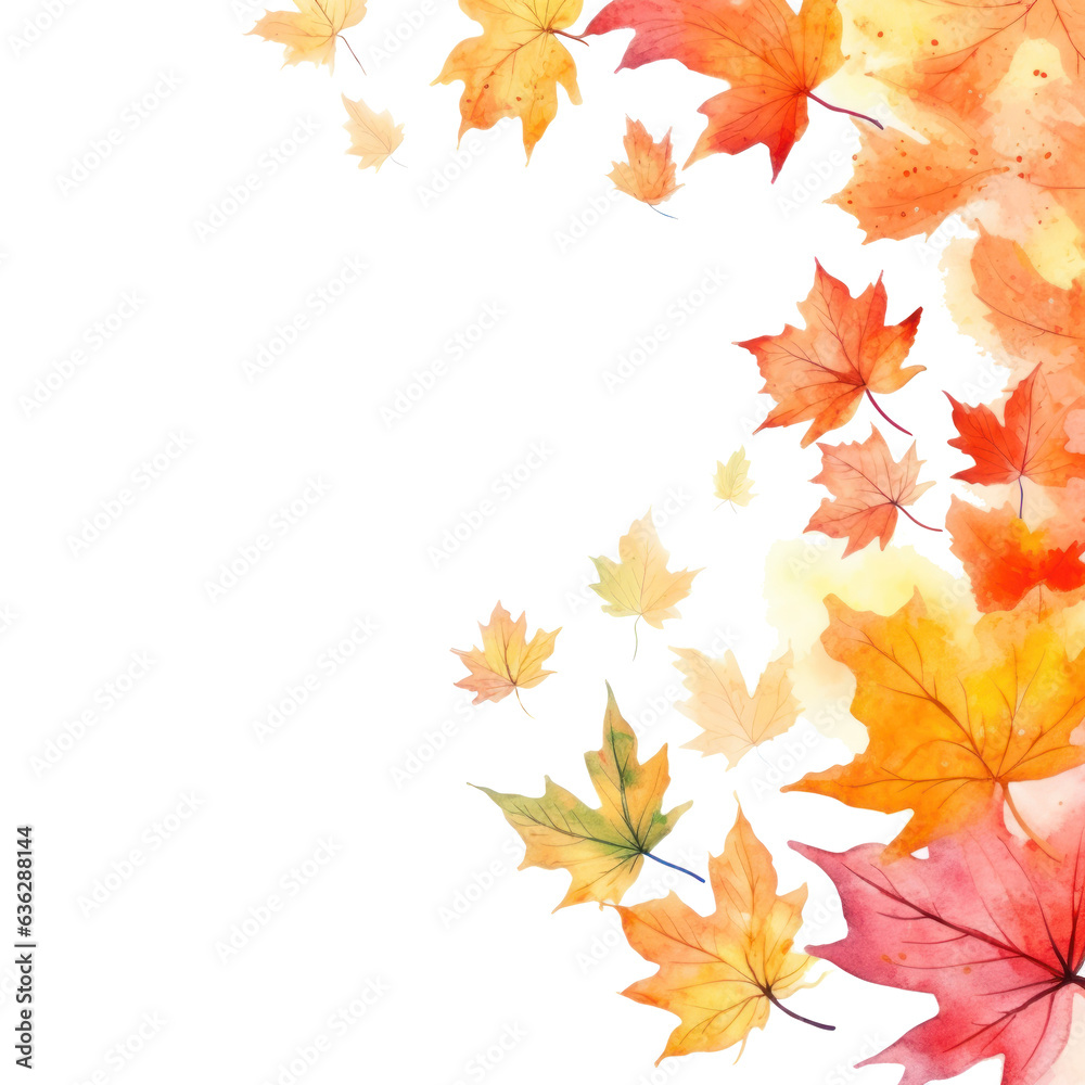 Autumn background with watercolor maple leaves Autumn background with watercolor maple leaves