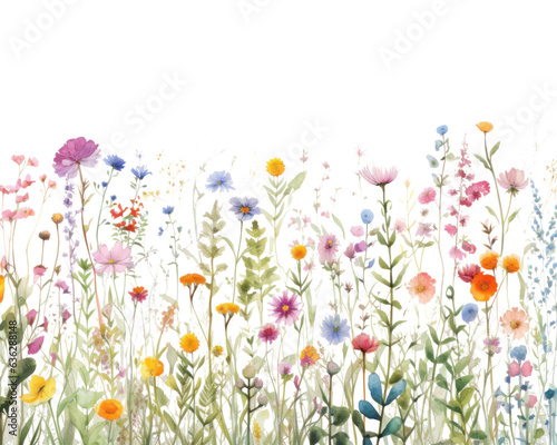 Watercolor flower pattern isolated