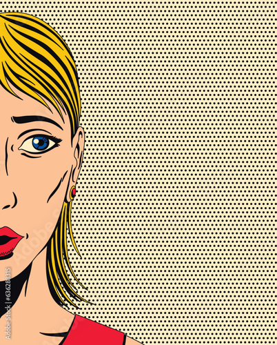 Gossip girl whispering in pop art style. Emotional pretty woman trying to tell or announcing secret message. Beautiful lady, color vector illustration