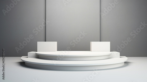 3d luxury white podium for your luxury product.Generative AI