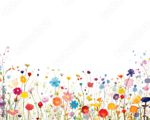 Watercolor flower pattern isolated