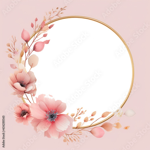 Watercolor floral frame