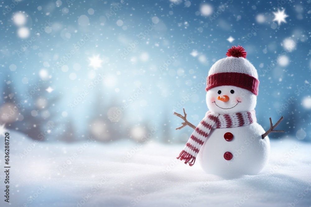 Merry Christmas ,Xmas,Christmas decoration,Christmas cute Santa on white isolated,snowman in winter secenery with copy space,