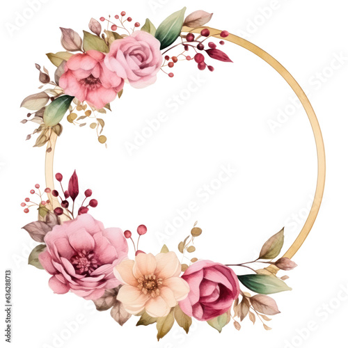 Watercolor floral frame