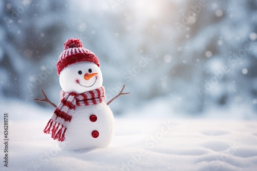 Merry Christmas ,Xmas,Christmas decoration,Christmas cute Santa on white isolated,snowman in winter secenery with copy space, © Wall Art Galerie