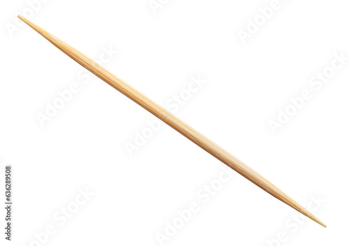 natural bamboo toothpick cutout on white background