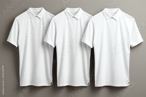 Versatile basics white shirts on gray, offering prime space for personalized designs Generative AI