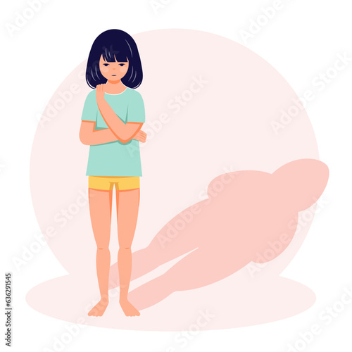 Eating disorder concept anorexia bulimia problem flat person illustration