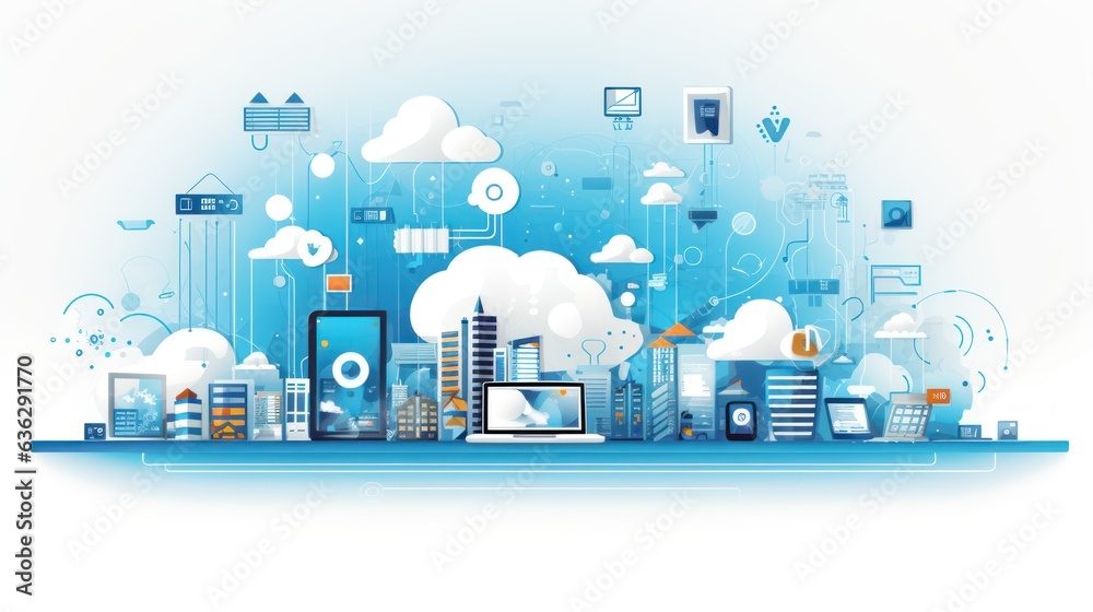 Obraz premium Modern Technology IT Solutions illustration