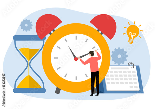 Time management and efficiency concept vector illustration.