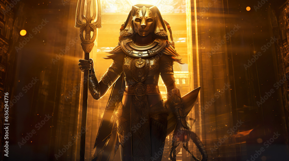 The War Goddess of Ancient Egypt: Sekhmet Stock Illustration | Adobe Stock