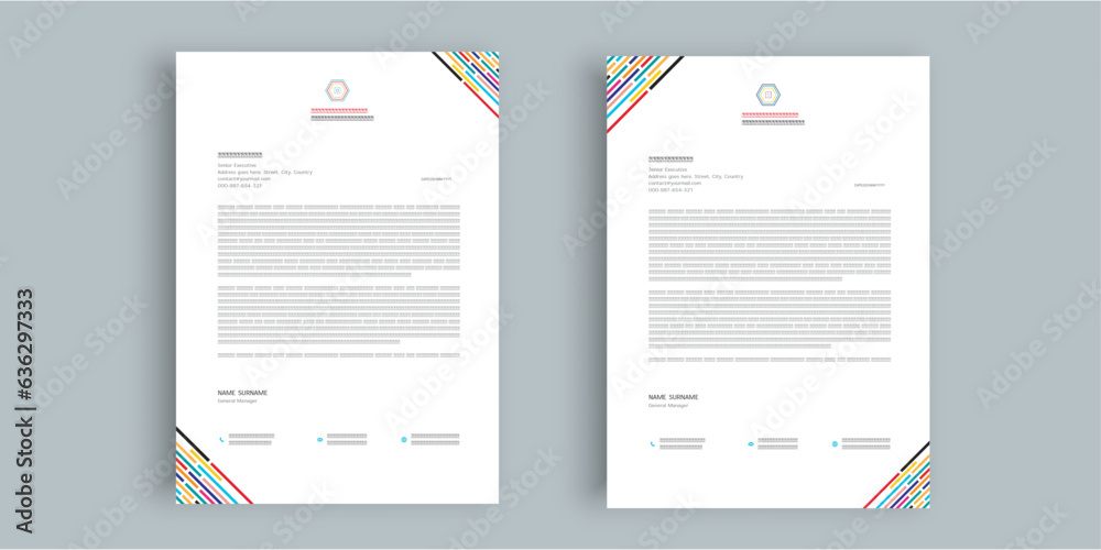 Modern professional corporate Company office brand simple Abstract creative clean minimalist Elegant business style letterhead.Letterhead,business proposal,letter,print ready,standard ,best ,unique