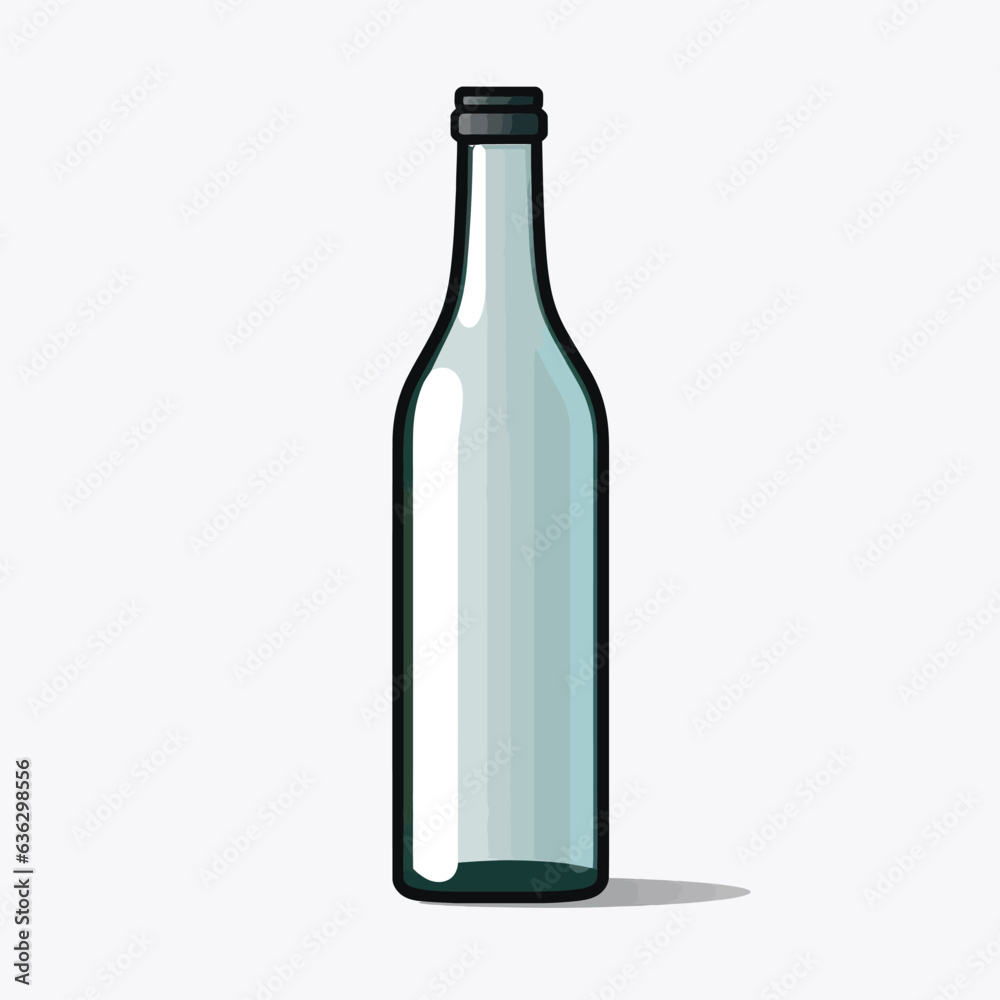 bottle with empty stiker vector flat isolated illustration bottle with empty stiker vector flat isolated illustration