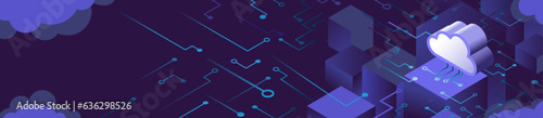 vector isometric background  illustration, cloud computing concept