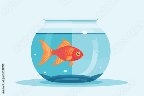 Goldfish Bowl vector flat minimalistic isolated illustration