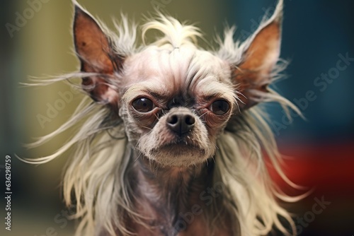 ugly angry dog with a bad hair day