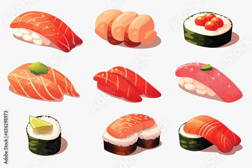 sushi vector flat minimalistic asset isolated illustration