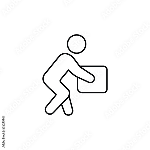 Manual Handling vector outline icon for web design isolated on white background