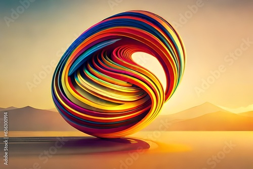 Colorful circles and sectors. Art geometric shapes in glass morphism style. A...