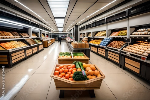 shopping in supermarket  generated by AI