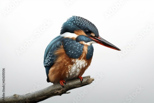 A kingfisher bird on a clear background. Generative AI